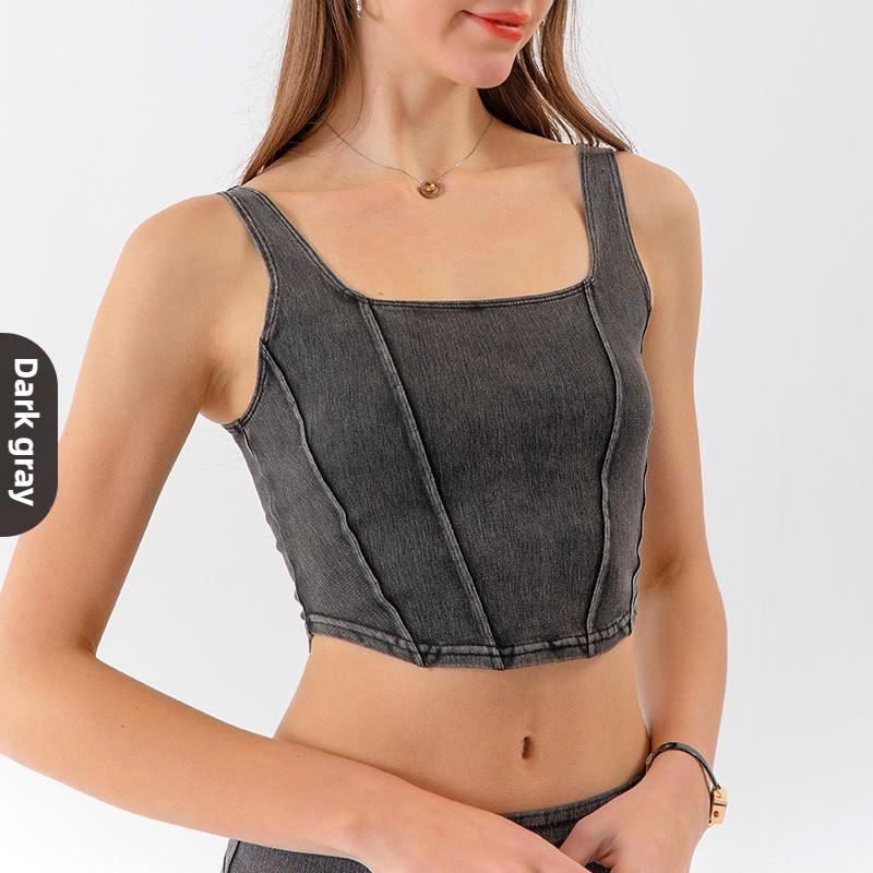 

Женская джинсовая одежда для йоги, упражнений, эластичная, утягивающая, быстросохнущая XXL темно-синий