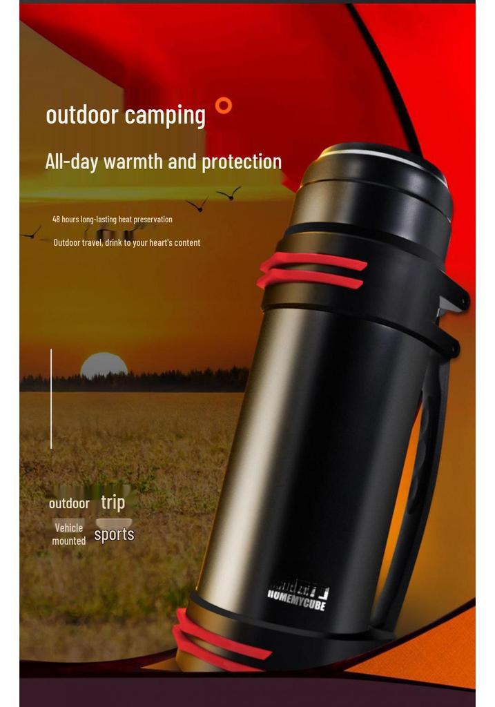 Large Capacity Portable Stainless Steel Thermos Cup for Car and Outdoor Travel