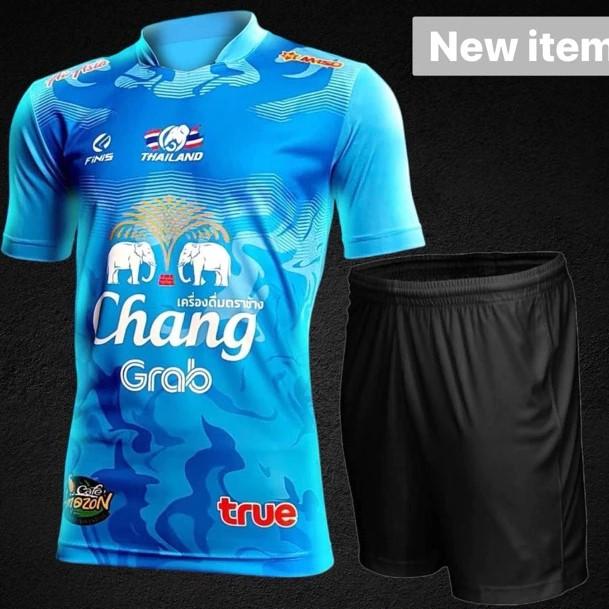 THAILAND Nationales Fußball-Trainingstrikot, Cheer-Print, schnelltrocknendes Polo-Shirt aus Polyester, kurzärmelig, Uniform, Elefanten-Logo, Sport, Outdoor