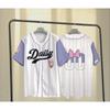 Baseball Jersey Cute Cartoon Design Summer Sports Streetwear V-Neck Tee Outdoor Sport