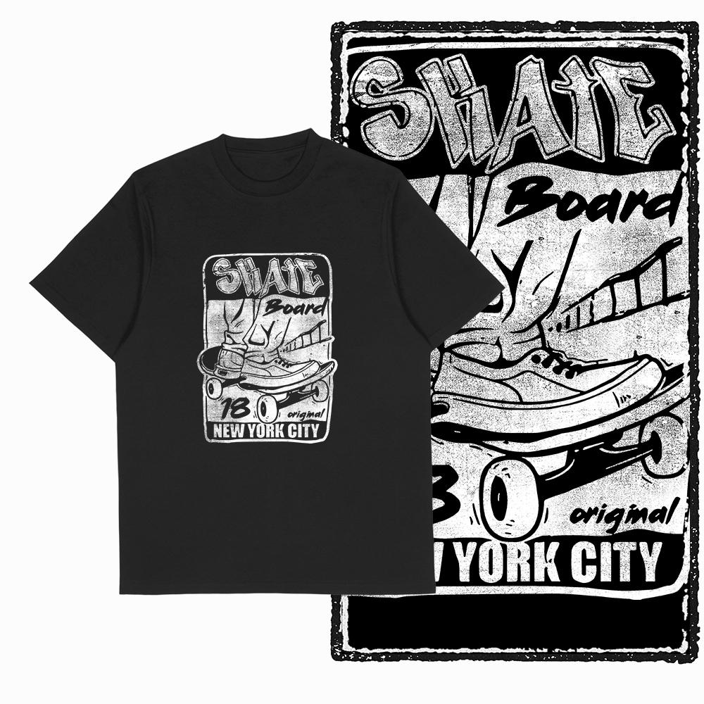Coolmind YD Skateboard Cotton Exclusive Graphic Men T Shirt for Men Cotton Big Size Skate Cool BLACK Men's Novelty Tee Shirt