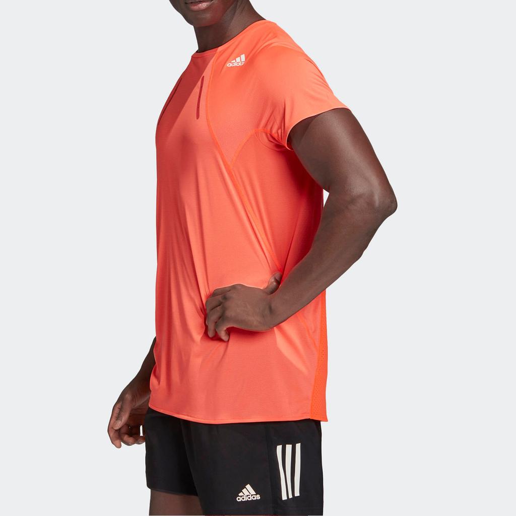 Adidas Round Neck Logo Print Sports Short Sleeve T-shirt Men Tops Orange-Red FK0738