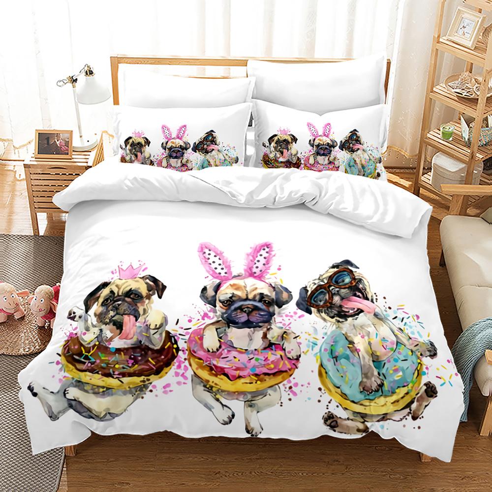 Cartoon Dog Duvet Cover Lovely Illustrated Pet Puppy Animal Abstract Painting Art Bedroom Decorations Quilt Cover for Children