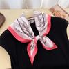 Chain temperament simulation silk printing silk scarf small square scarf high-end shawl sunscreen neck scarf headscarf female