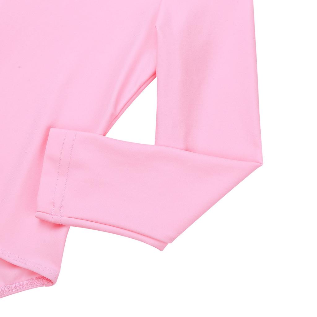 Girls Basic Long Sleeve Ballet Dance Gymnastics Training Leotard Jumpsuit Unitard Tights Dancewear Bodycon Bodysuit