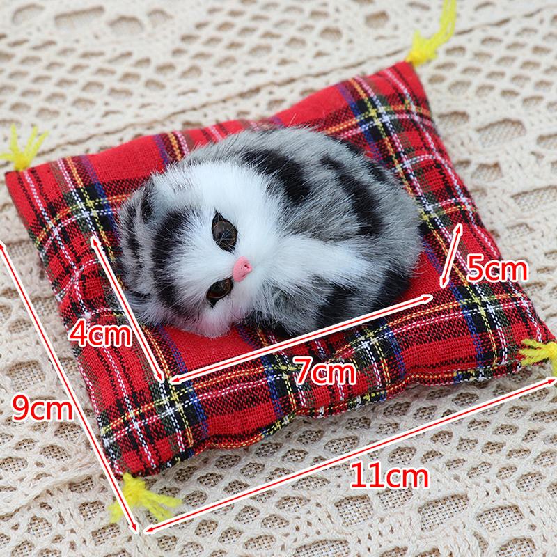 Car Ornaments Simulation Sleeping Cats Decor Plush Doll Auto Accessories