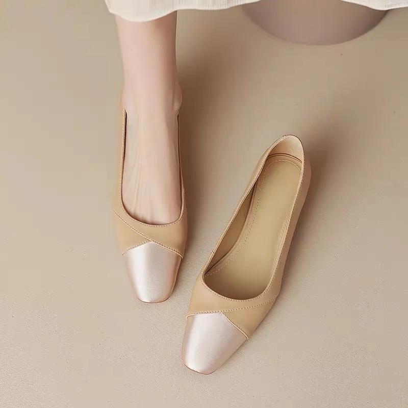 Summer Fashion New Sexy Low Heel Color Matching Professional Shallow Mouth Casual Comfortable Banquet Women's High Heels