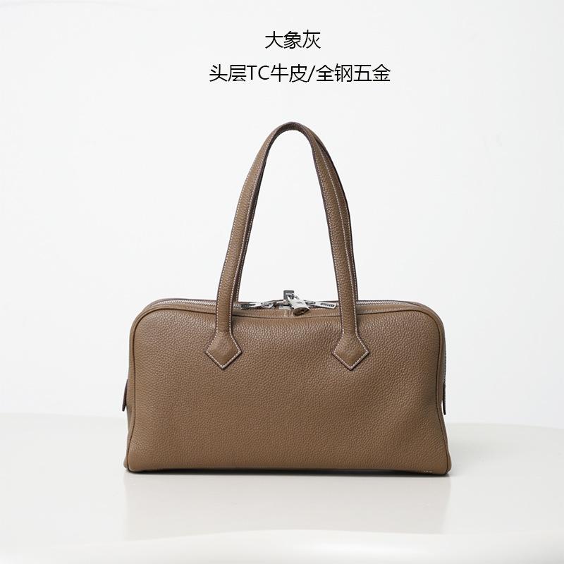 2025 neue erste Schicht Rindsleder schmale Version Victoria Tote Bag vielseitig tragbar Schulter Bowlingtasche