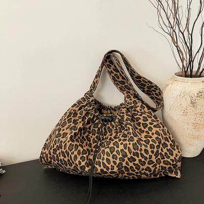 Sacs bandoulière en coton à imprimé léopard de haute qualité grande capacité sac à main décontracté souple polyvalent sac à épaule populaire