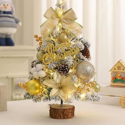 45cm Mini Christmas Tree Home Decoration PVC Artificial Party New Tree Small Battery Ornaments -No Xmas Christmas U4C2
