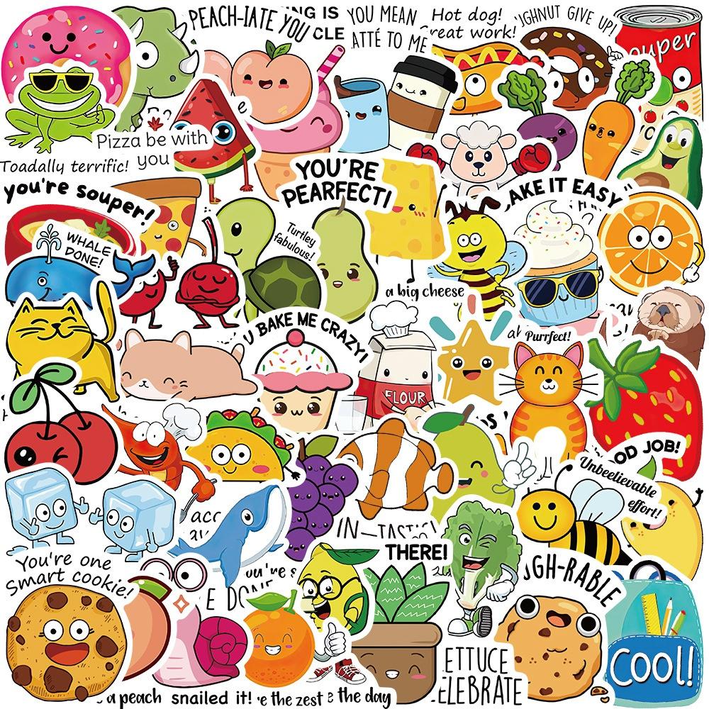10/50Pcs Funny Kids Preschool Education Stickers Kids Promote Learning Graffiti Kids Toy Skateboard Phone Laptop Luggage Sticker Decals