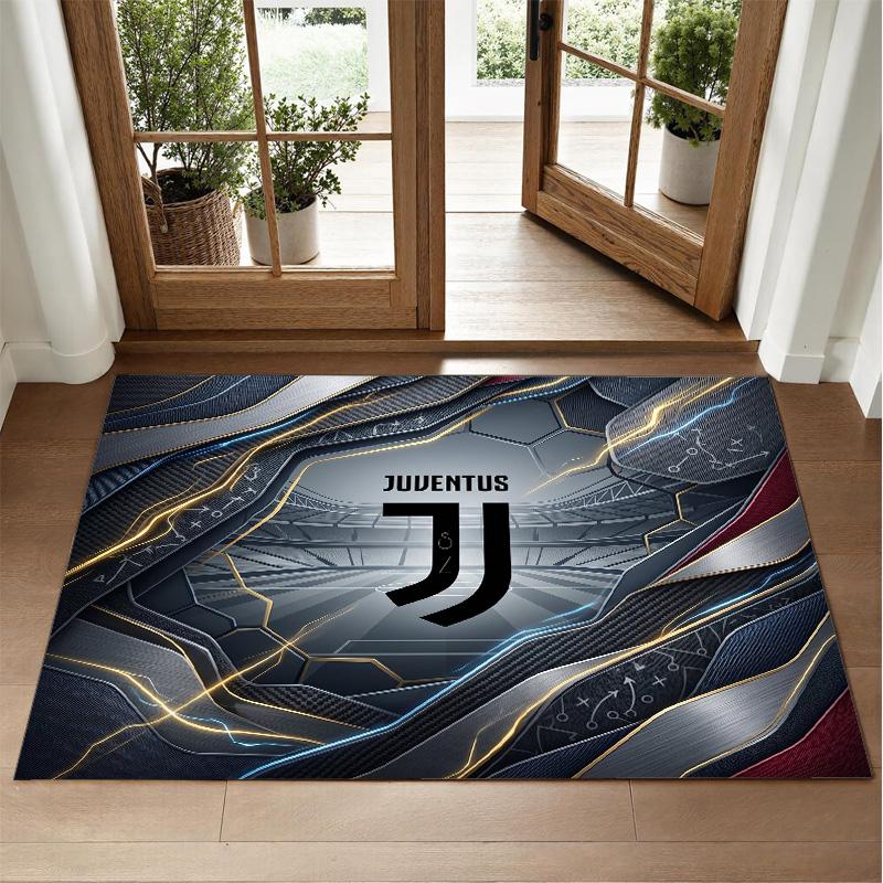 Juventus FC Design Crystal Velvet Rug Soft Decorative Mat for Bedroom Entrance