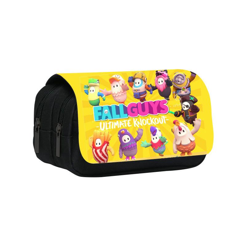 Fall Guys Double Layer Pen Pouch Cartoon Student Stationery Organizer For Teens StyleA