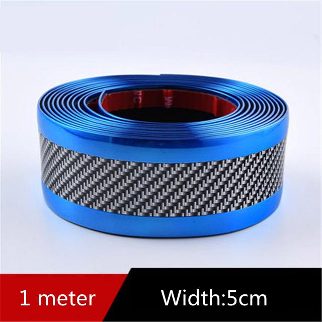 5CM Width Car Stickers Anti Scratch Door Sill Protector Rubber Strip Carbon Fiber Car Threshold Protection Bumper Film