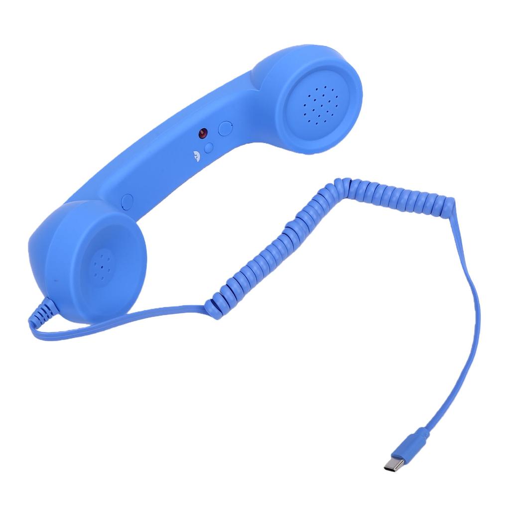 Retro Telephone Handset Type C Vintage Wired Handheld Cell Phone Receiver with Speaker and Microphone for Cell Mobile Video Conferences Calls Meetings