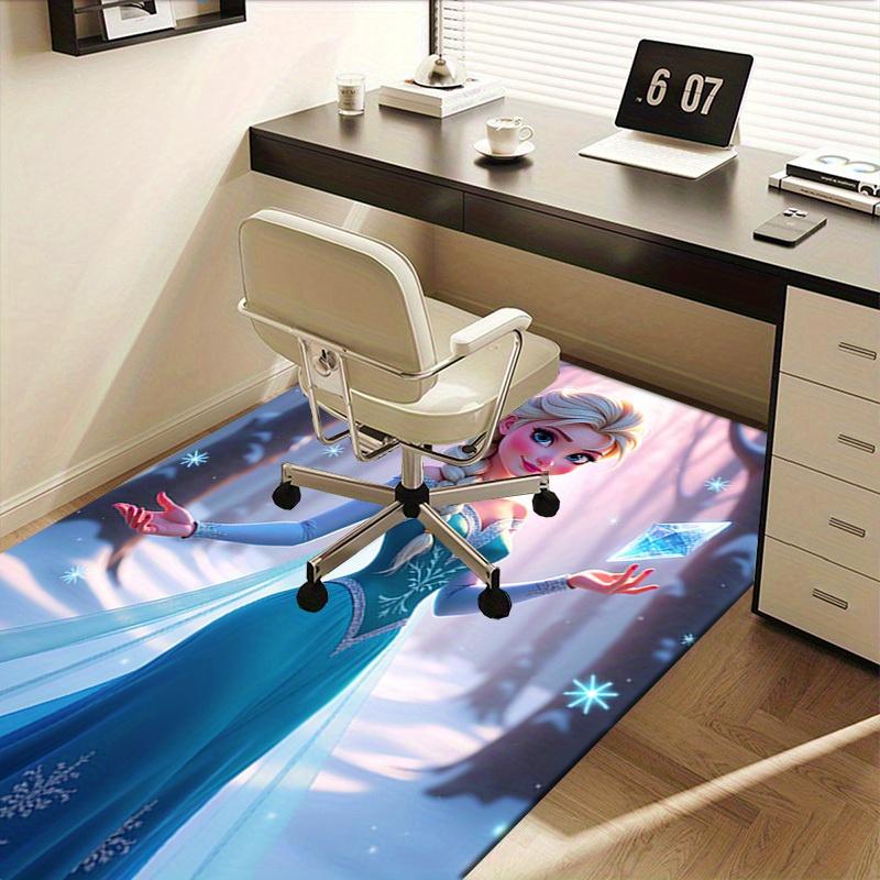 3D Printed Elsa,Frozen,Snowflake Anti-Slip Rug - Machine Washable Office Rug for Living Room, Bedroom, Office - Multiple Sizes