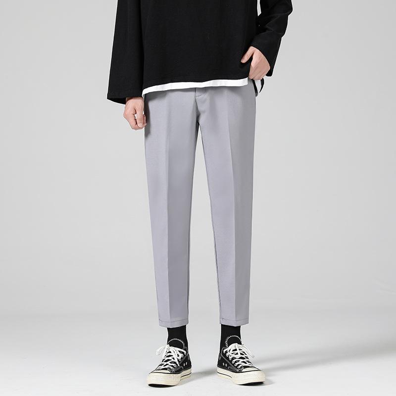 Pants Men's Spring and Autumn New Suit Pants Men's Slim Straight Pendant Versatile Casual Black Small Pants