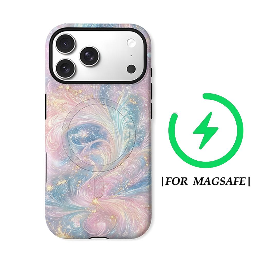 Pastel Galaxy Swirl Phone Case for IPhone 17AIR 16E 16 15 14 13 12 11 17 Pro Max Plus Double-layer Back Cover