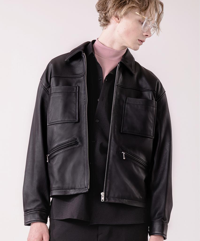 Flask Lambskin Pocket Rider Jacket - Man