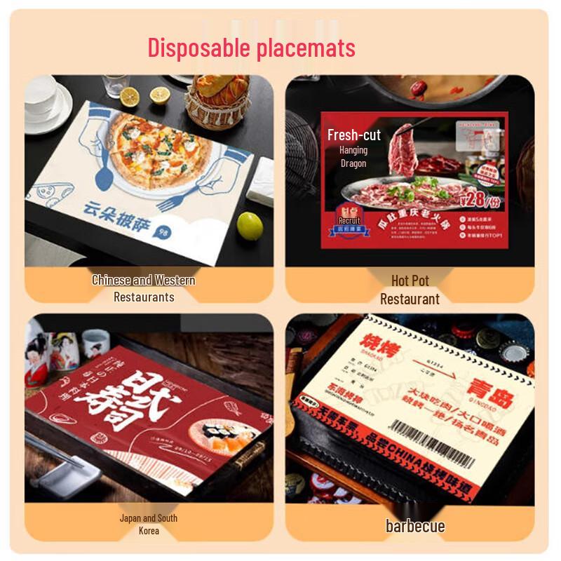 Disposable Greaseproof Newspaper Print Placemats