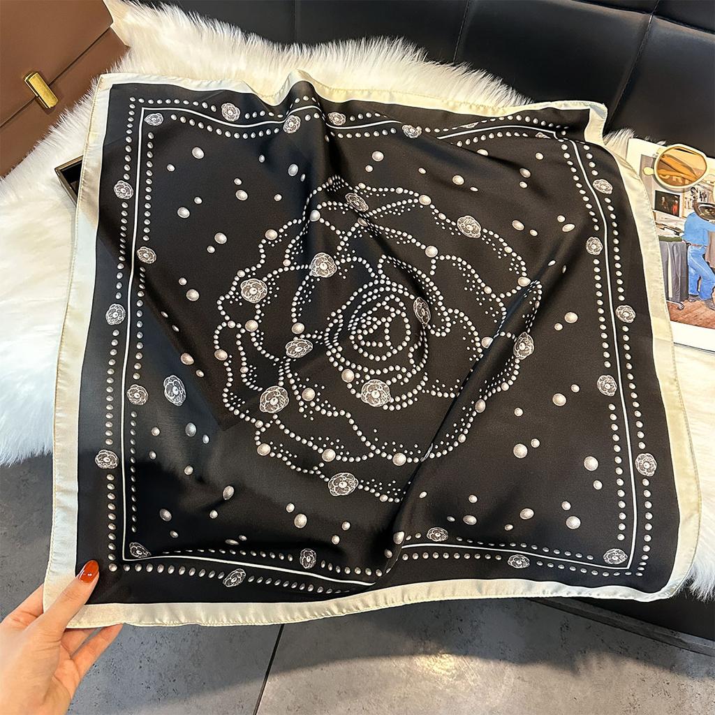 Silk scarf femininity small square scarf decoration 71 professional small square scarf silk scarf summer thin versatile scarf French headband