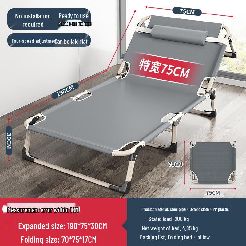 Multi-functional Folding Single Bed: Portable Recliner for Home, Office, and Camping Naps