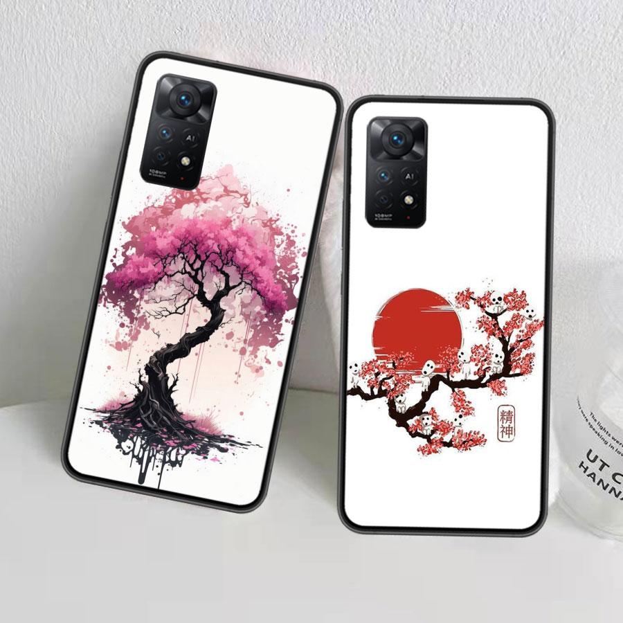 Cherry Blossom Tree Phone Case For Xiaomi Redmi Note 12 Plus 12S 11 11T Pro 5G 11E 11S 4G 10 10S 9 9S 9T 8 8T 7 Cover Shell Coqu