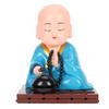 Little Buddhist Monk Ornament Solar Powered Cute Monk Decorative Ornaments for Car Desktop Living Room