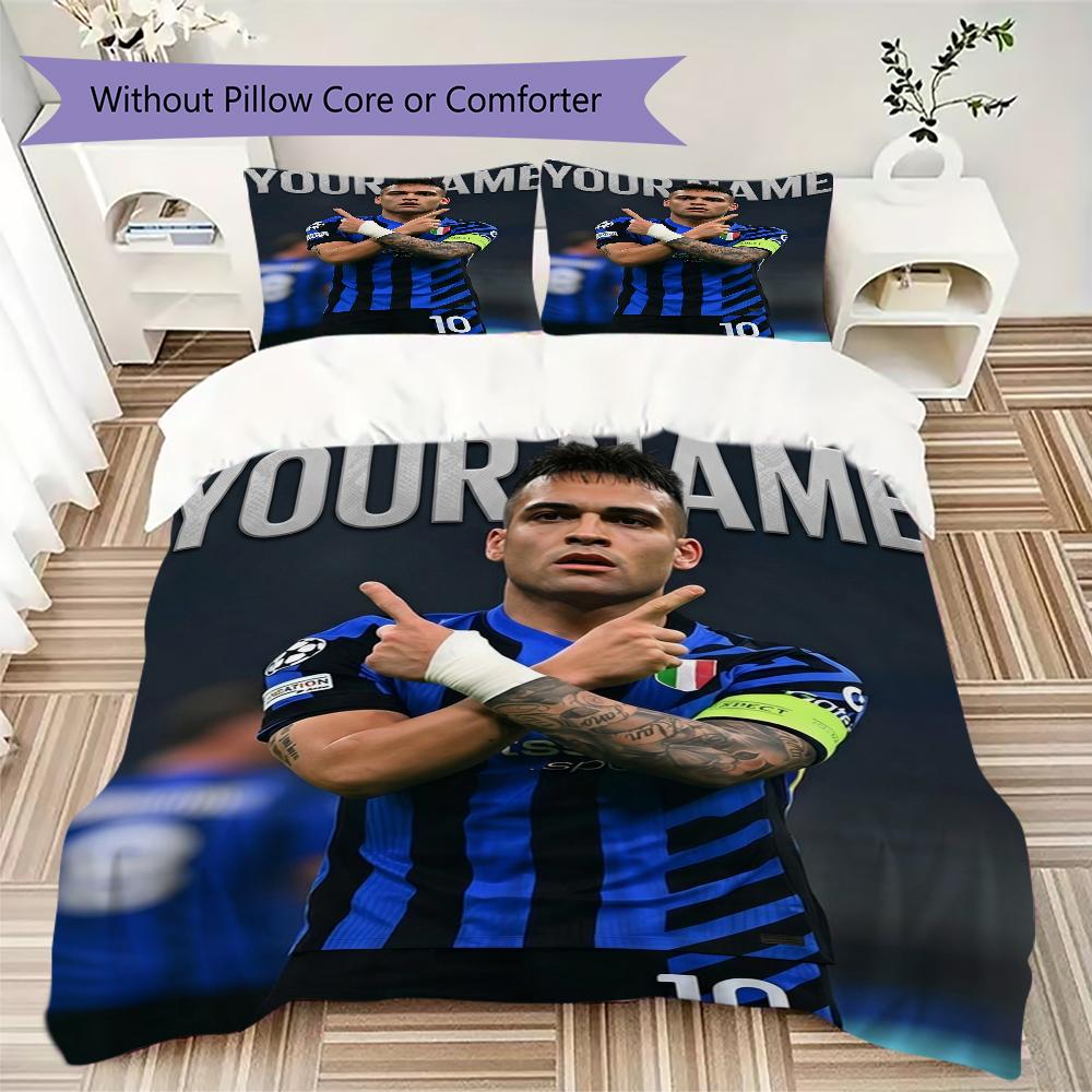 Custom Name Inter Milan Bedding,Quilt Set Quilt Cover Pillowcase Home Birthday Gift(1 * duvet cover + 2 * pillowcase, without core)_xia