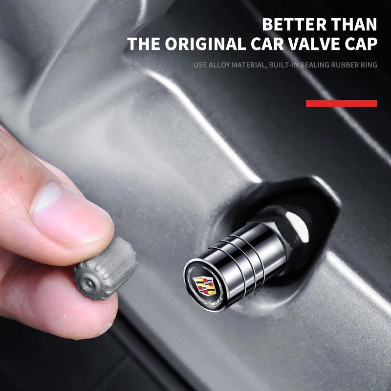 4Pcs/set Car Wheel Metal Valve Caps Auto Tire Air Stem Cover Bolt Cap For Cadillac XT4 XT6 CTS DTS STS XTS ATS BLS SLS CT5