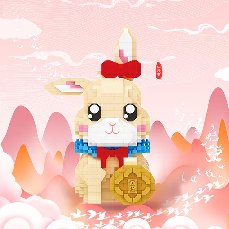 Lovely Cartoon Micro Diamond Block Moon Rabbit Building Bricks Fairy Maiden Assemble Nanobricks Educational Toys For Kids Gifts