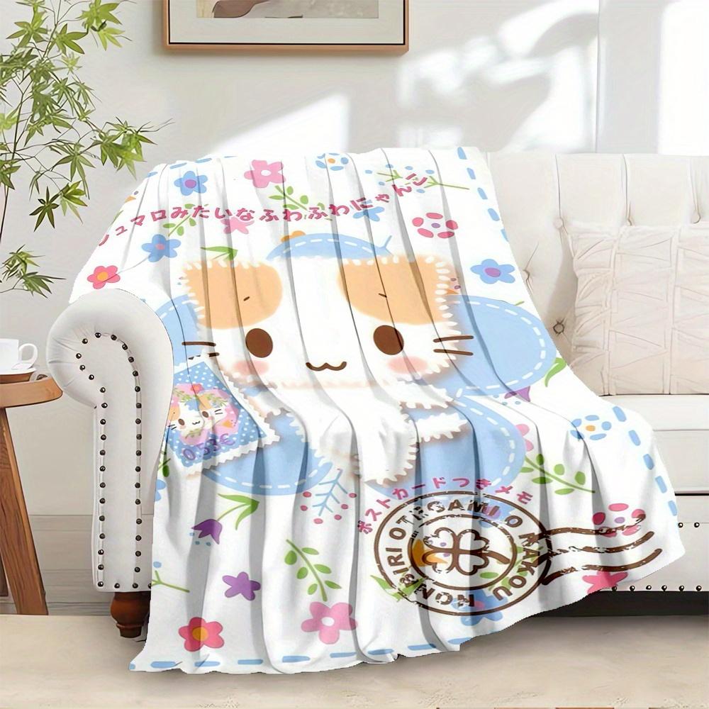 

1pc Flannel Cute, Mashumaro, HamsterThrow Blanket, Cartoon Truck Pattern Printed Blanket, Warm Cozy Soft Blanket For Couch Bed Sofa Car Offi 130x150cm