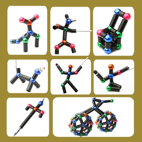 Magnetic Fidget Pen Decompression Magnet Metal Writing Toy Easy To Use Stress Relief Deformable Writing Pen Kids Toy