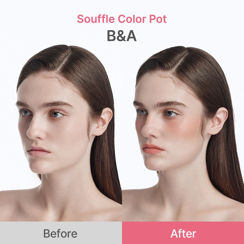 Official Daisyk Souffle Color Pot Lip Coral & Cheek/Blusher/Matte/Glow (03 Choux)