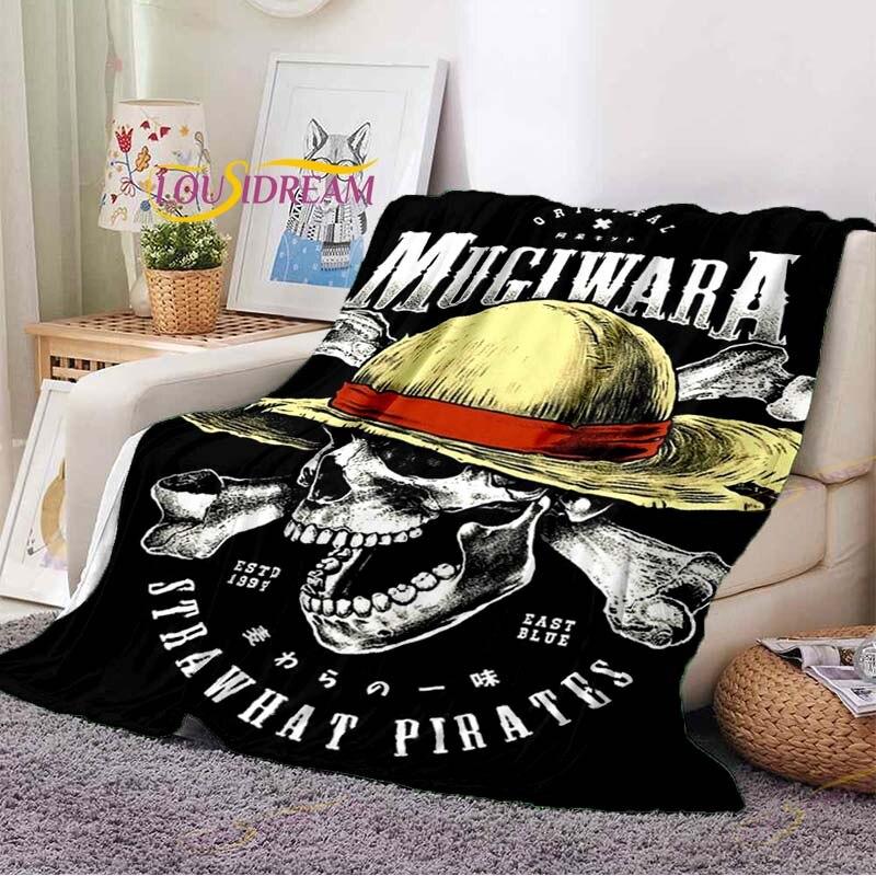 Anime One Piece Bedruckte Decke Flanelldecke Bettüberwurf Weiche Cartoon-Tier Bedruckte Tagesdecke Tagesdecke Sofadecke