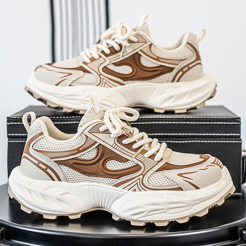 Platform Casual Versatile Lace-up Student Sneakers Men's Outdoor Sneakers New Retro Dad Shoes