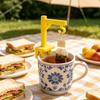 8PCS Plastic Tower Crane Tea Bag Holder Funny Tea Bag Hook Novelty Tea Bag Fixing Clip  Office