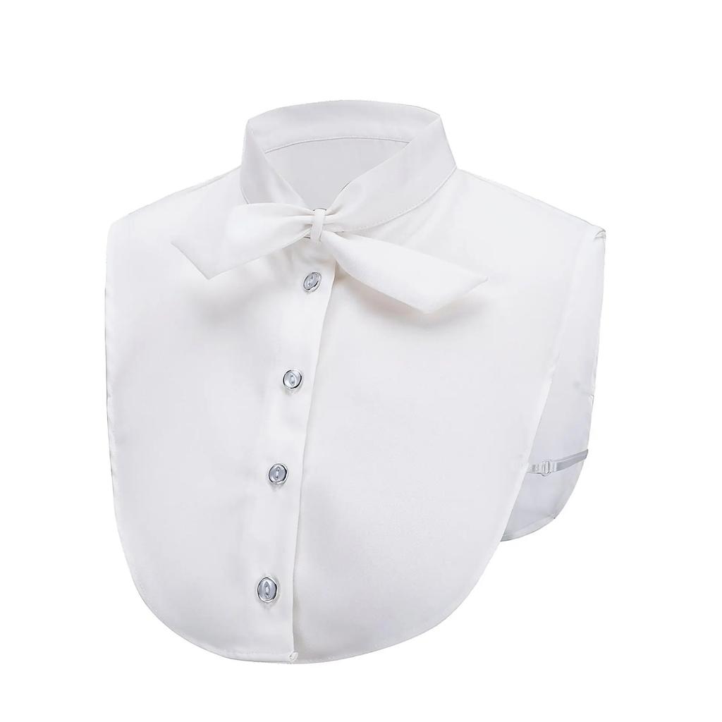 Perfect Match Women Embroidery Shirt Fake Collar Tie Vintage Detachable Collar Stand False Collar Lapel Blouse Top Women Clothes Accessories