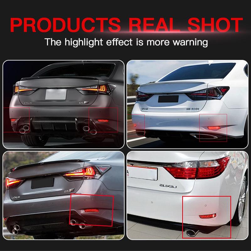 Red/Black Lens Rear Bumper Reflector LED Tail Stop Brake Light For Lexus ES GS 2013-2018 Toyota Corolla 2014-16 OEM#:81910-30040