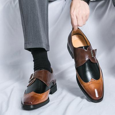 Koreańska wersja szpiczastego noska, dopasowanie kolorów, skórzane buty męskie, brytyjskie, biznesowe, codzienne, trójczęściowe, podwyższające, mokasyny, duże rozmiary, buty męskie