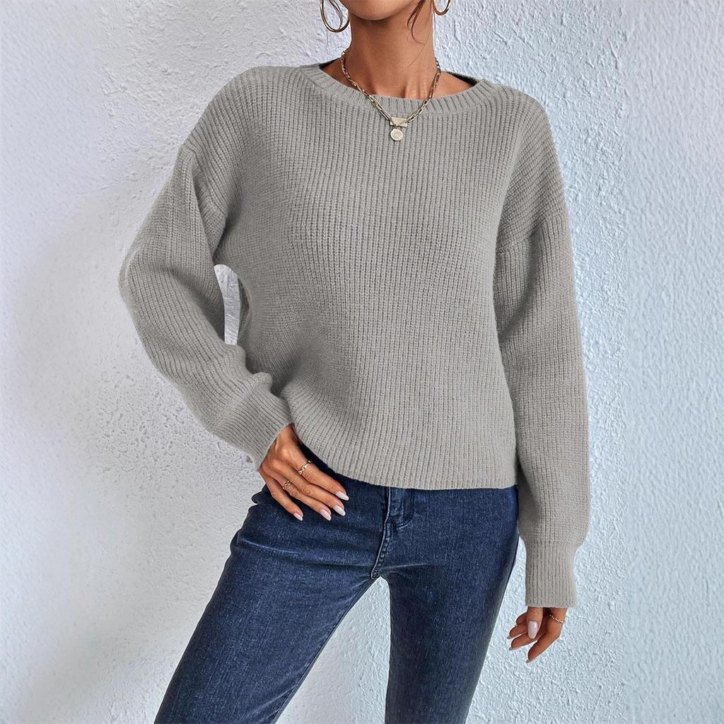 New Short Woolen Warm, Loose Long-sleeved Women's Knitted Sweater for Autumn and Winter