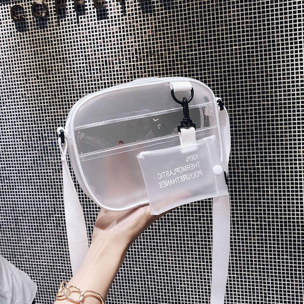 PVC Wide Straps Bag Handbag Korean Style Bag Women Shoulder Backpack Transparent Bags Crossbody Bag