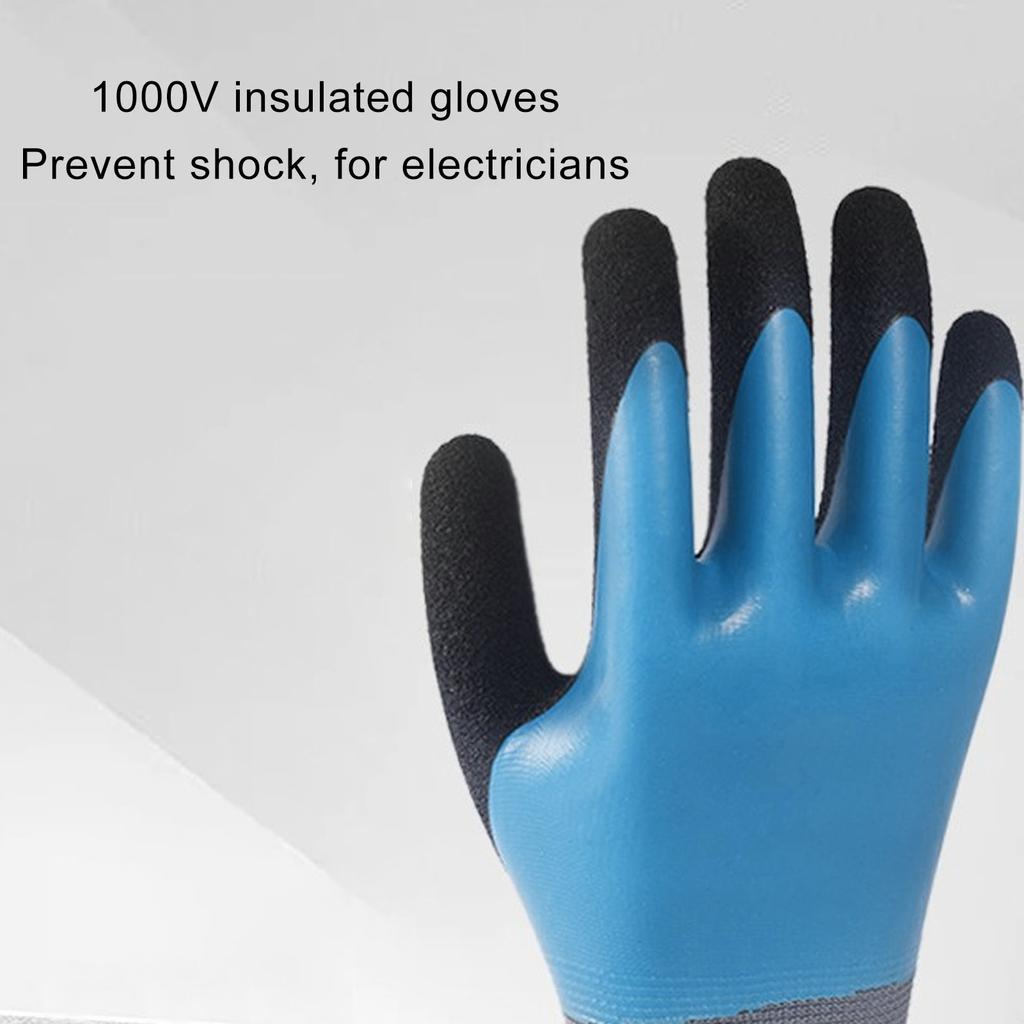 Electrician Insulated Gloves 360 Degree Waterproof Rubber Electrician Insulated Gloves Professional Non Slip Flexible for Home
