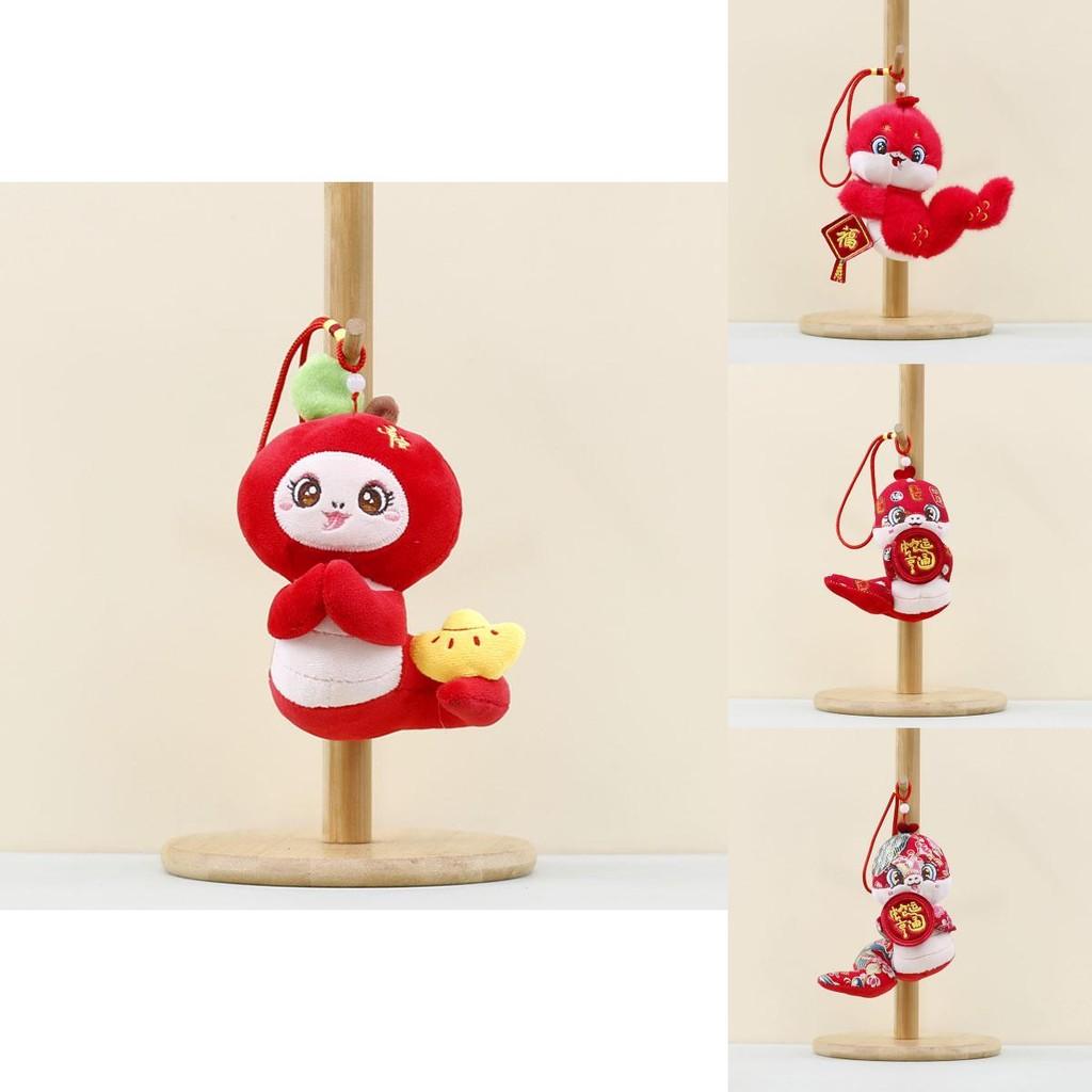 Whimsical Plush Snake Keychain Soft Pp Cotton Filled Doll For Good Luck Decorations