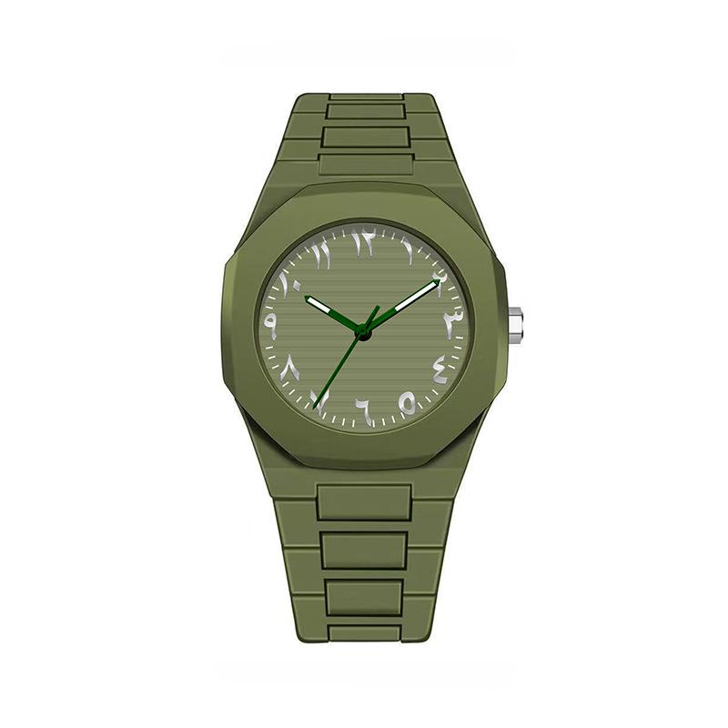 Matte Black Quartz Watch with Middle Eastern Style