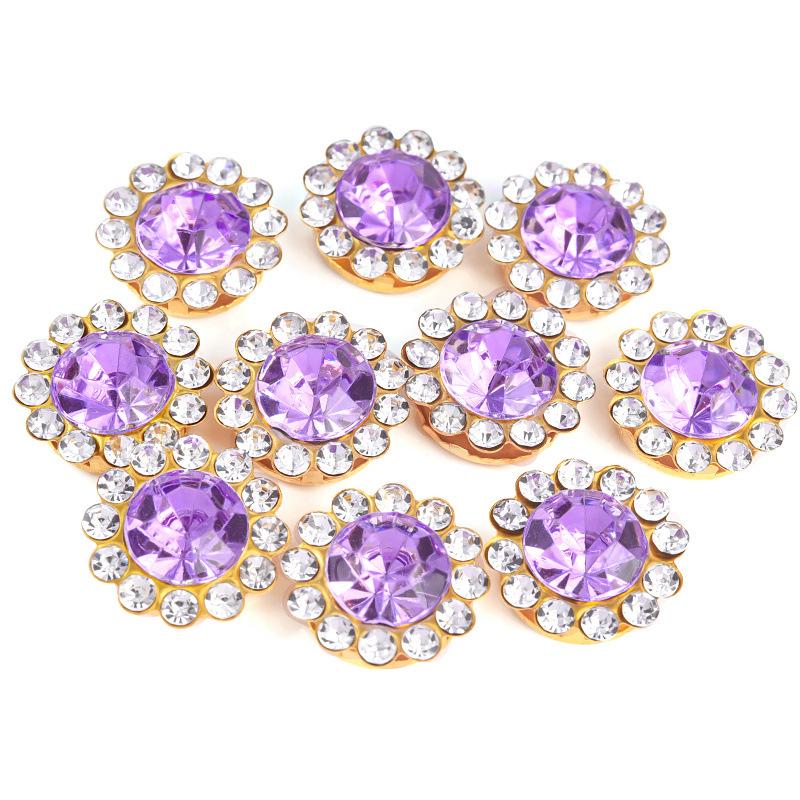 Sun Flower Claw Diamond, Glass Flower-Shaped Rhinestone Buckle Hand Seam Diamond, Round Flower Plate Grab Diamond Diy Jewelry Button Decoration