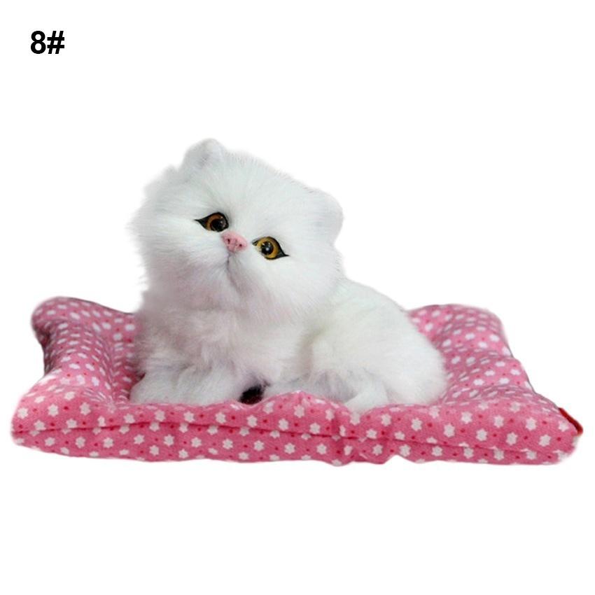 Lovely Simulation Animal Doll Plush Sleeping Cats Toy with Sound Kids Toy Birthday Gift Doll Decorations Stuffed Toys