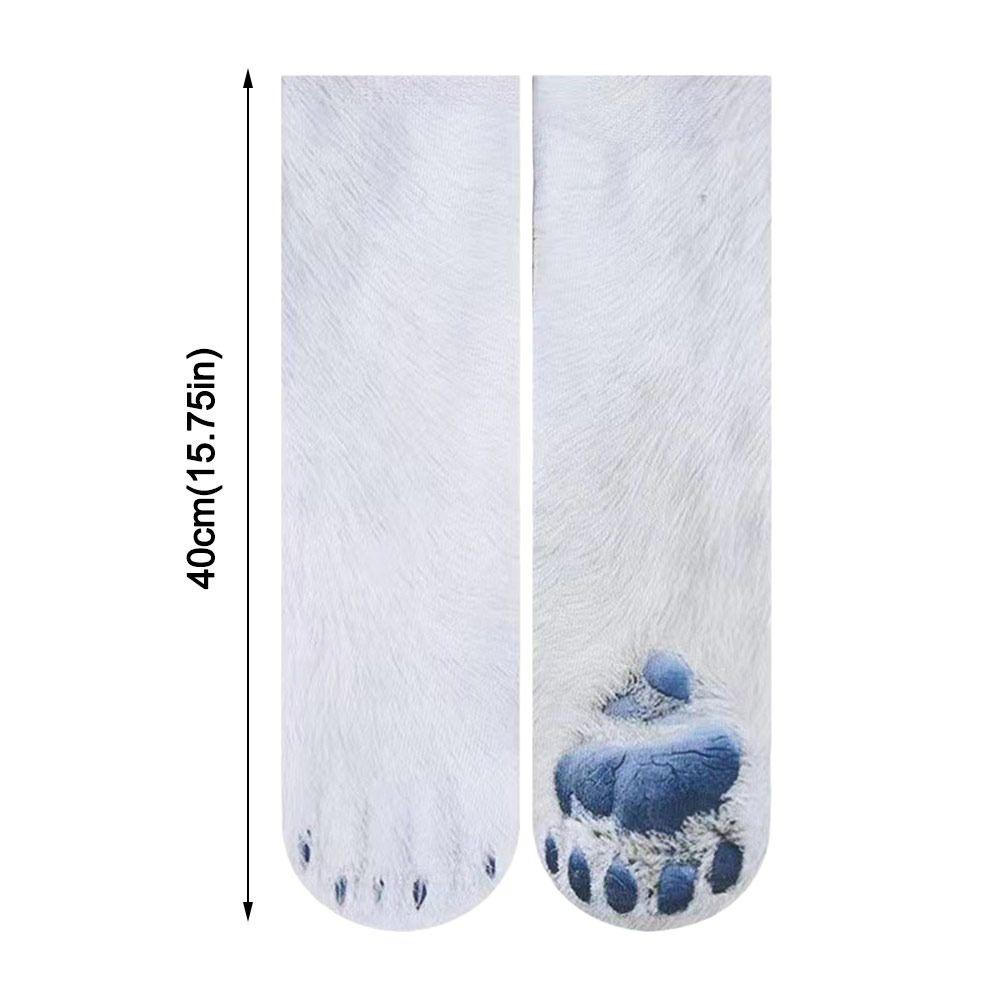 Breathable Cat Paw Socks Cotton Novelty Stocking Funny Thermal Calf Socks  Unisex