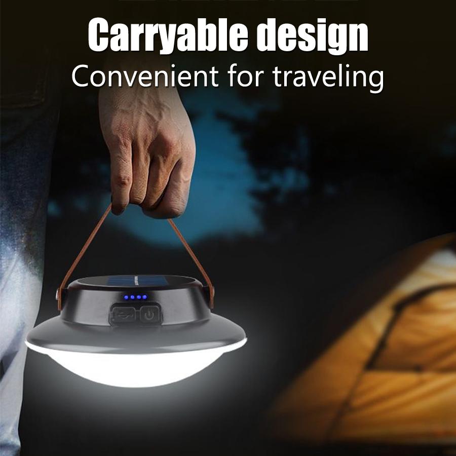 Op Zonne-energie/USB Oplaadbare LED Campinglamp Draagbare Lantaarns Buiten Tent Hangend Noodcampinglamp Werklicht