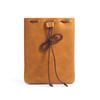 Cowhide Coin Purse: Retro Gift and Auspicious Blessing Bag for Men and Women with Creative Drawstring Design.